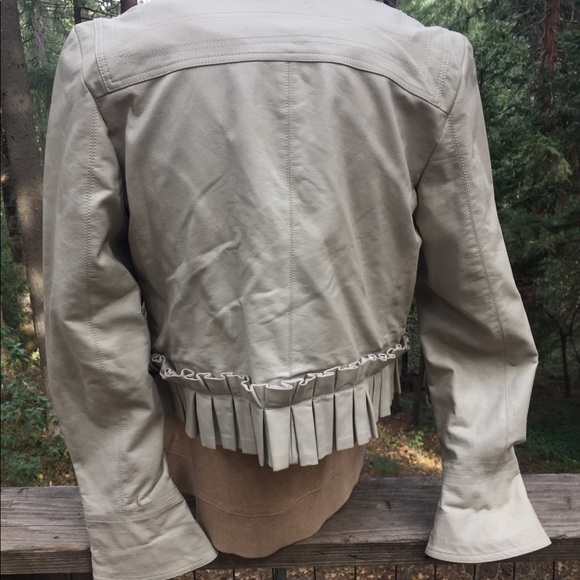 Bagatelle  creamy faux leather cropped oatmeal jacket ,HP 26-4 - Picture 15 of 16